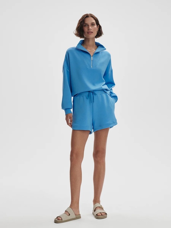 Varley Tops - Varley Blue DoubleSoft Hawley Half-Zip Sweatshirt & Ollie Shorts Coord Set